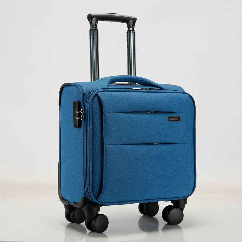 Suitcases Designer 12"-18" Rolling Luggage Women Men Style Wheel Trolley Box Oxford Fabric Travel Clothes Carry Case