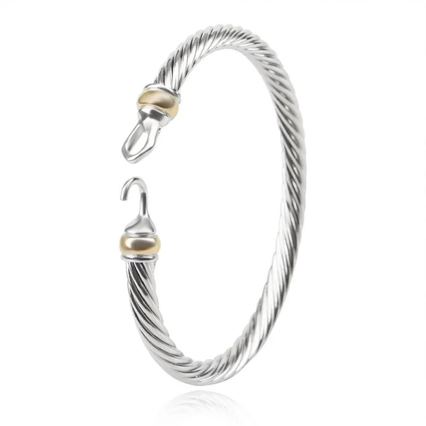 Mode 5mm Bracelet câble fil Bracelet U Bracelet fil d'argent exquis Simple bijoux Bracelet pour Women257D
