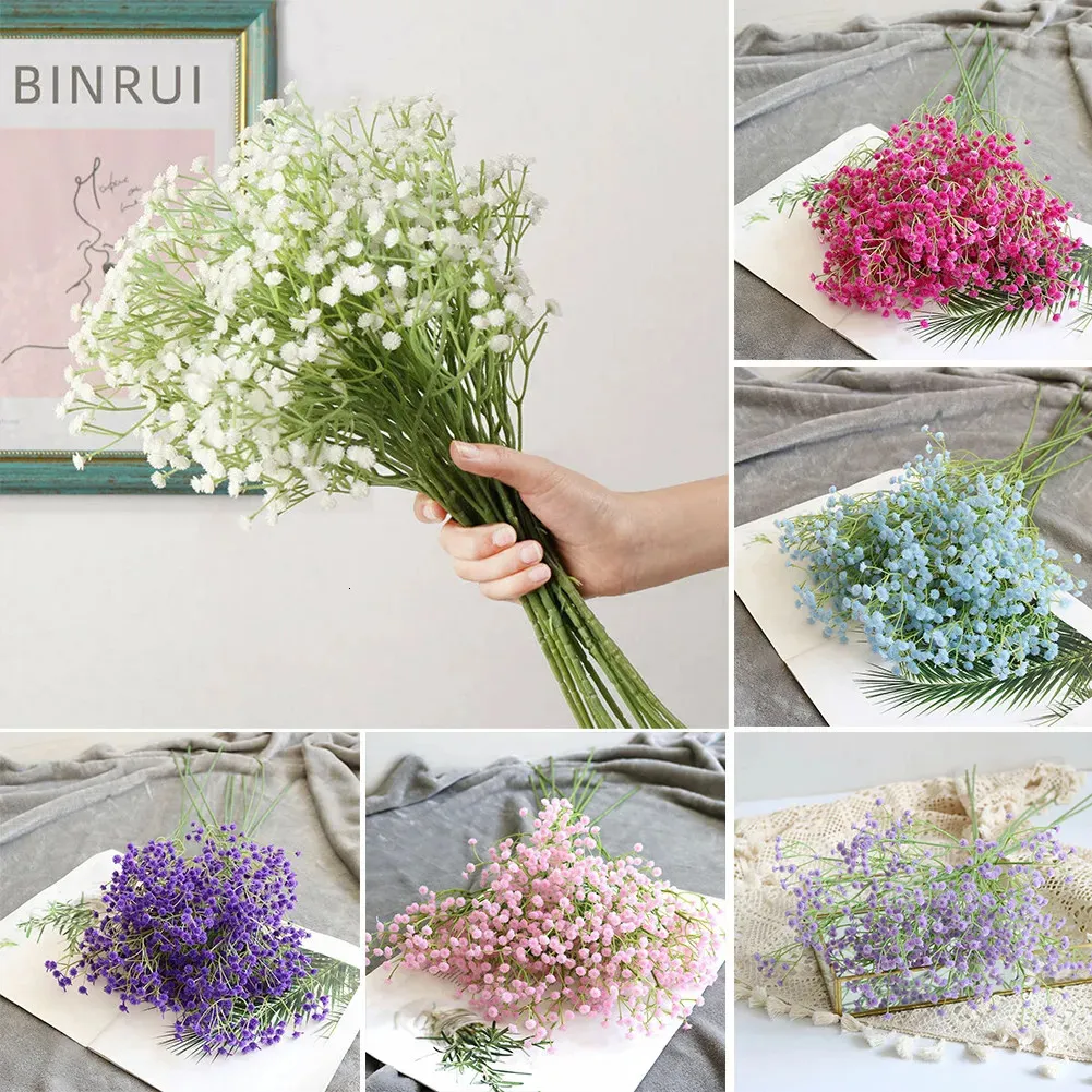 Fiori artificiali in finta seta simulata piante decorative zingaresche utilizzate per bouquet da sposa, vasi per la casa, decorazioni per la tavola, non sbiadiscono 64 cm 240131