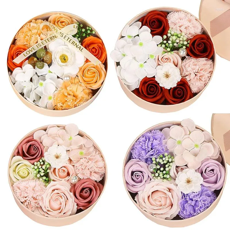 Dekoracyjne kwiaty sztuczne wieczne mydło kwiatowe pudełko walentynkowe prezenty prezenty dekoracje domu przyjęcie urodzinowe