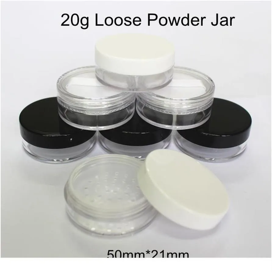 30pcs lot 20g Empty Loose Powder Jar With Sifter Puff 20ml Plastic Compact Makeup Case Tools Containers Pot Trave qylhAI307l