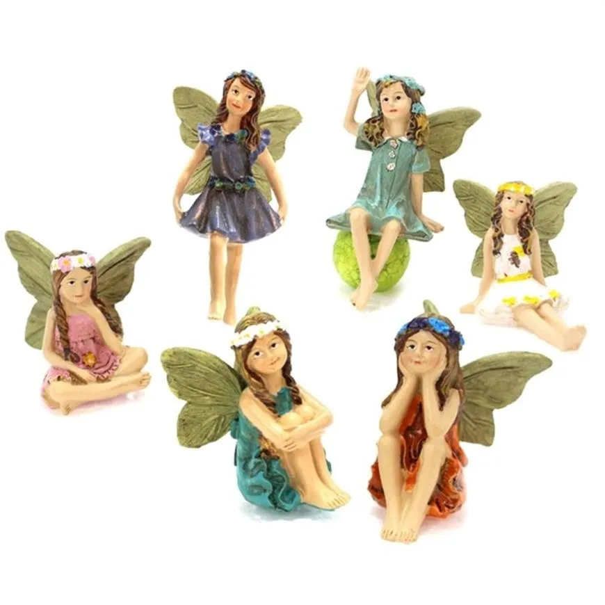 Fairy Garden - 6st Miniature Fairies Figurer Tillbehör för utomhus- eller husdekor Fairy Garden Supplies Drop 210823265Z