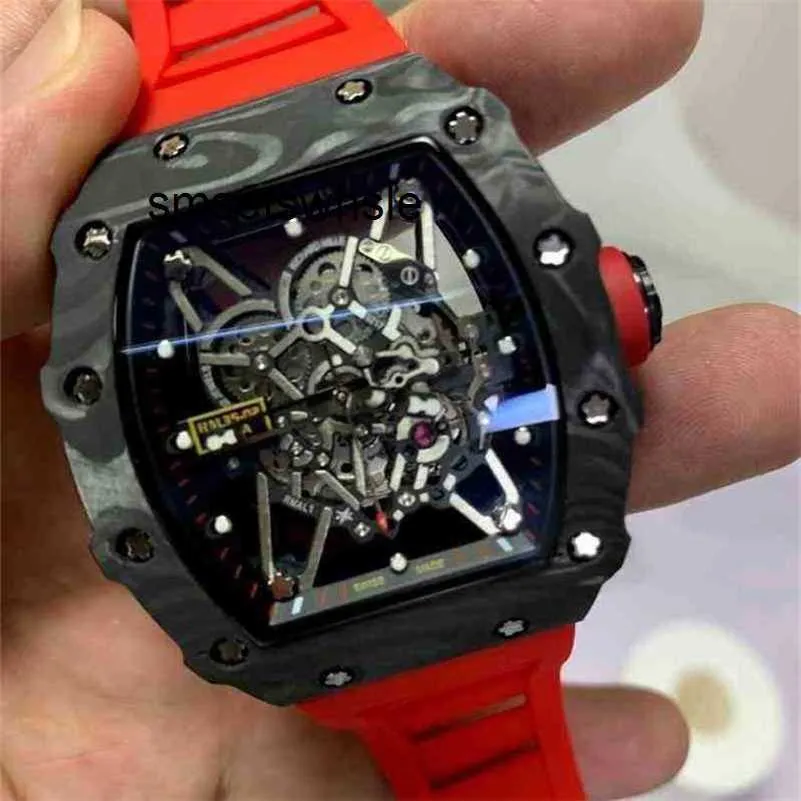 Automatic Mechanical Watches Mechanical Men Rubber Classic Sapphire Red Carbon Black Fiber LY