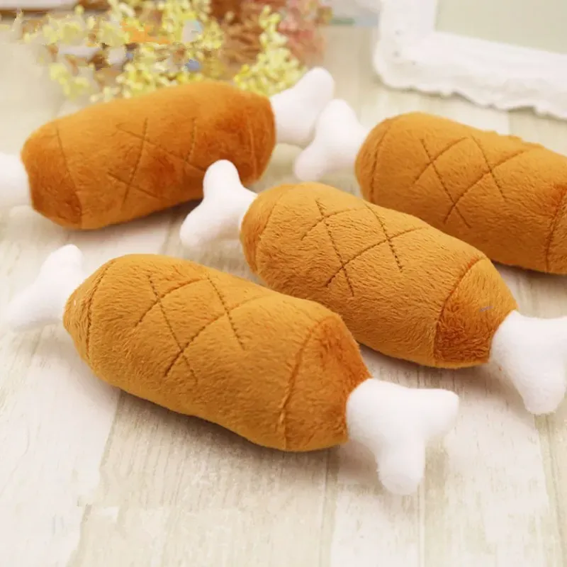 Various Dog Toy Pet Puppy Cat Plush Toy Sound Chew Squeaker Funny Chicken Banana Stra Duck Shaped Toys Lovely Pet Toys