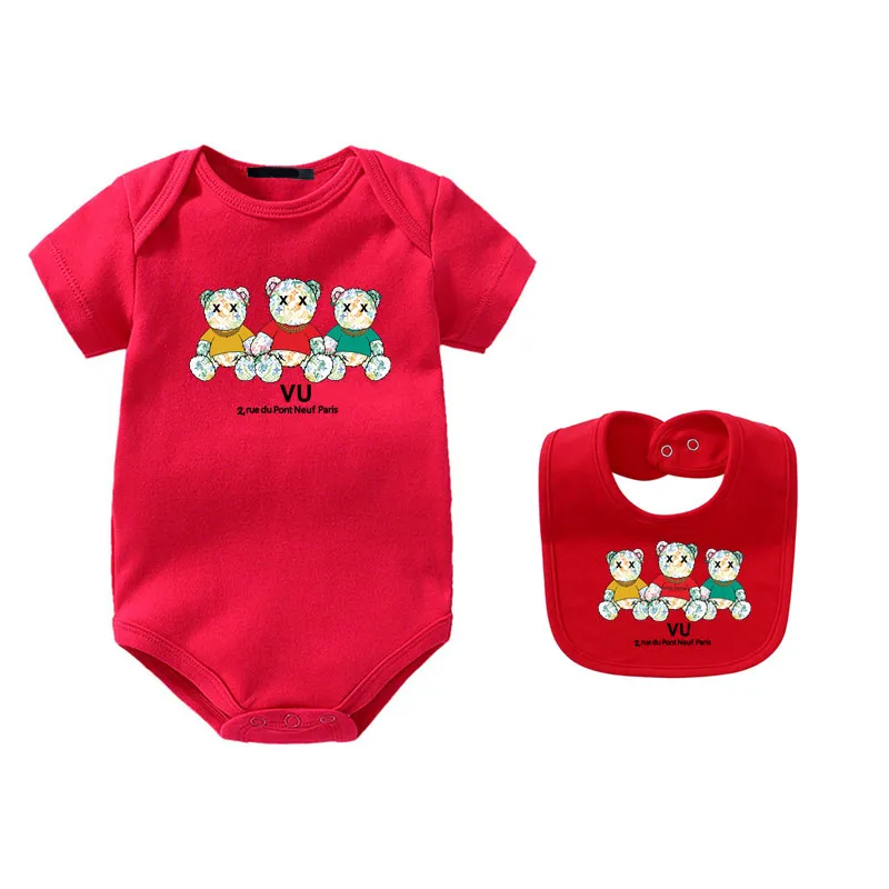 Barn 100% bomull jumpsuit månader baby rompers nyfödda babykläder l designers barn onesies baby kläder flickor pojkar lyx romper kalekids-6 cxd2401261