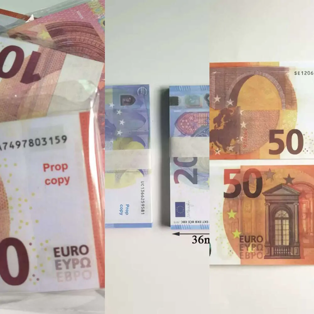 2022 50% размер поддельный банкнот 10 50 100 100 евро Реалистичные игрушечные борные реквизиты Копировать валюту фильма Деньги.
