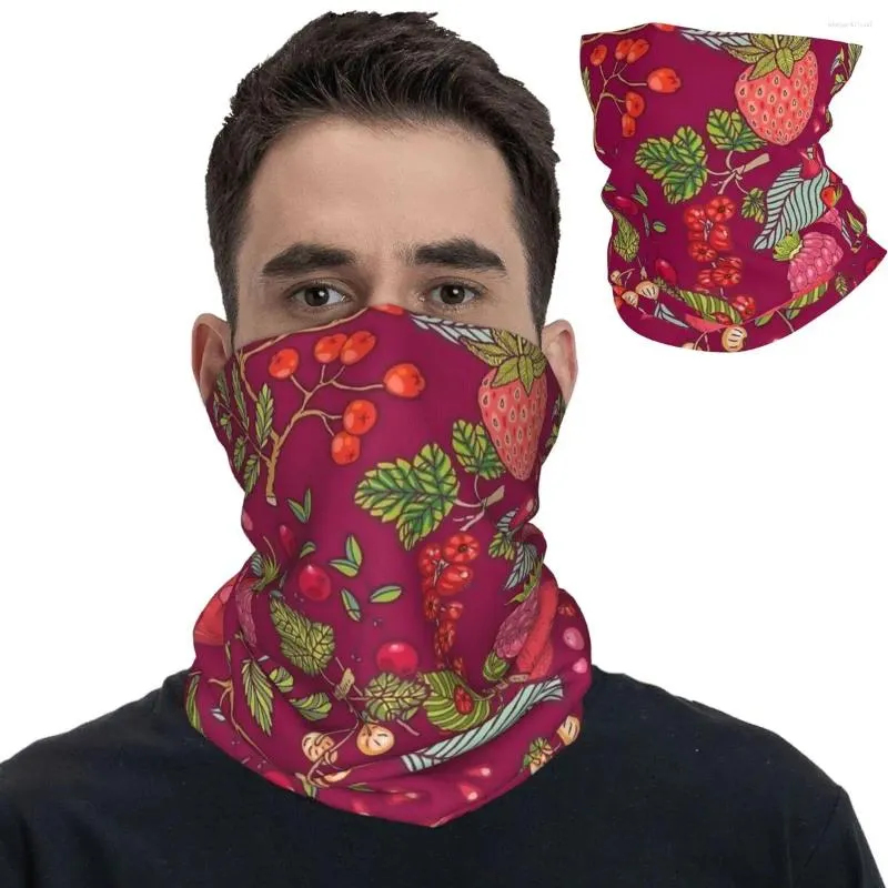 Halsdukar Kawaii Strawberry Bandana Neck Cover Tryckt tecknad frukt Balaclavas Magic Scarf Headwear Running For Men Women Adult Winter