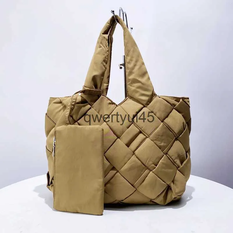 Schultertaschen Nylon Puffer für Frauen Luxus Designer Andbag und Geldbörsen 2024 Neu in Fasion Große Kapazität Weave Composite Tote SoulderH24131