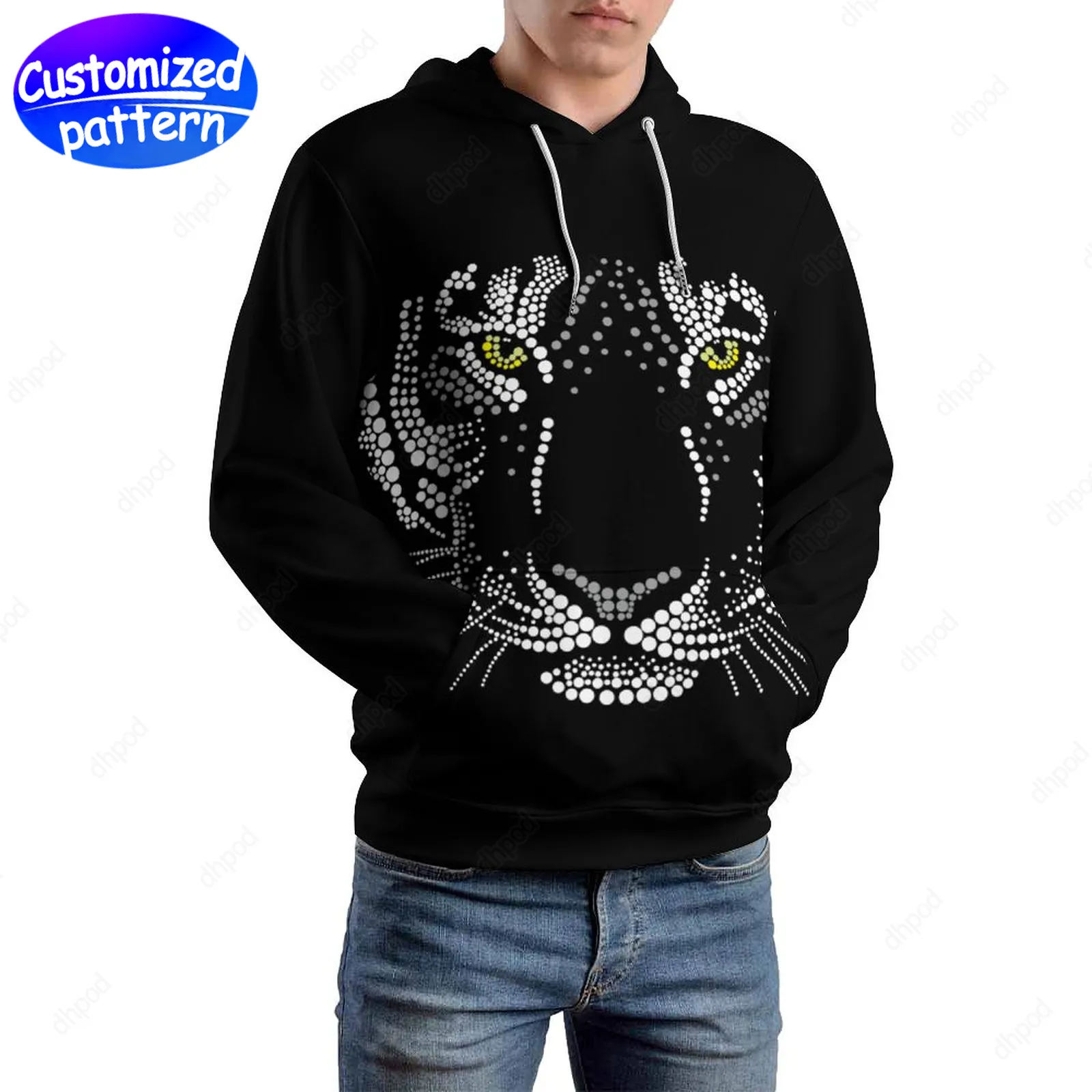 Designer Homens Hoodies Moletons Preto Tigre Hip-Hop Rock Personalizado Caps Padrão Casual Athleisure Esportes Ao Ar Livre Atacado Hoodie Roupas Masculinas Tamanho Grande S-5XL