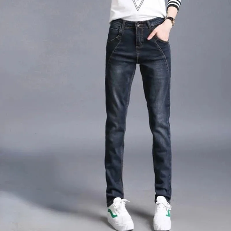 Winter and Autumn Women Casual Cotton Pencil Jeans Fashion Ladies Slim High Quality Pants 240123