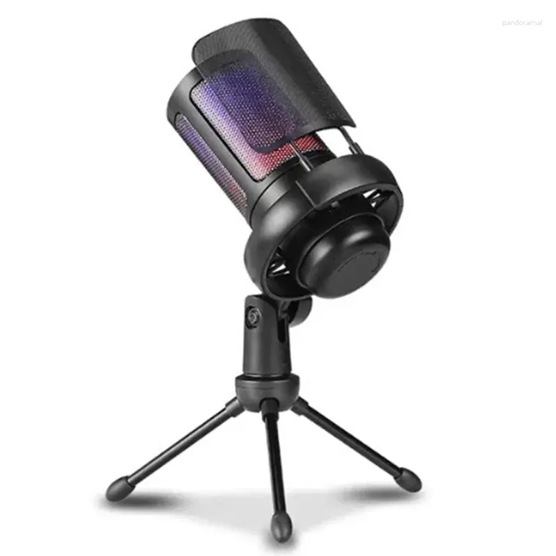Microphones RGB Microphone For PC PS4 PS5 MAC With USB -Filter Mount Gain Control Recording Live