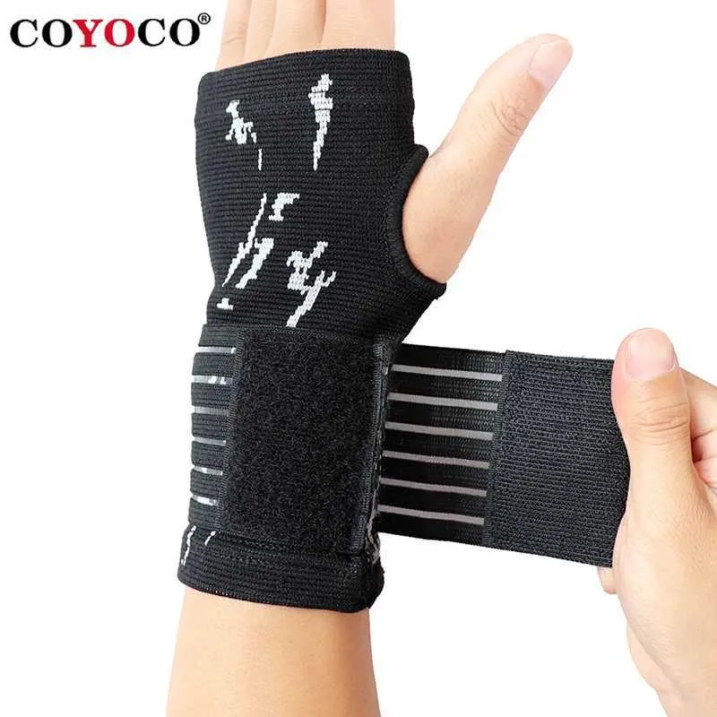 Handledsstöd 1 PCS Sports Pressurizable Bandage Wrist Support Nylon Palm Protect Gloves Coyoco Professional Women Men armbands YQ240131