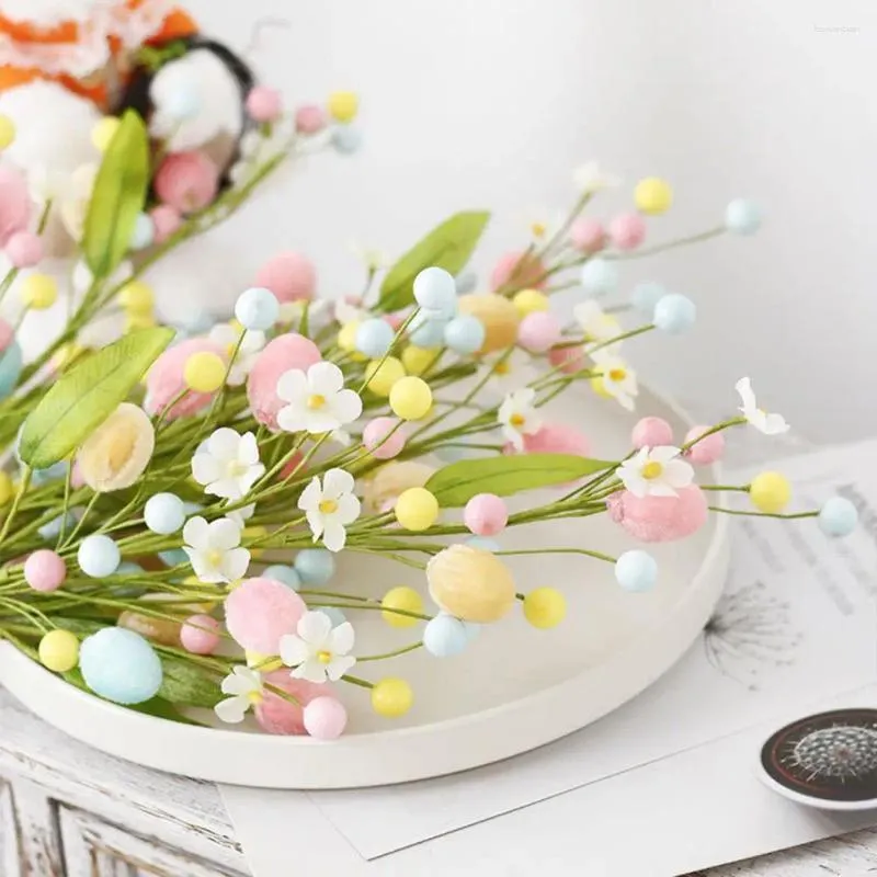 Fiori decorativi Piante artificiali per interni Ramo realistico di uova di Pasqua fai-da-te per decorazioni per feste che non richiedono manutenzione