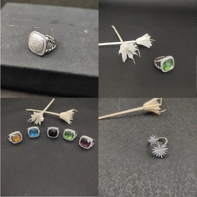 Designer DY Vintage Bandringe 7 mm Twisted Two Cable Loop Ring für Damen Herren Mode 925 Sterling Silber dy Luxus Diamant Schmuck Geschenk