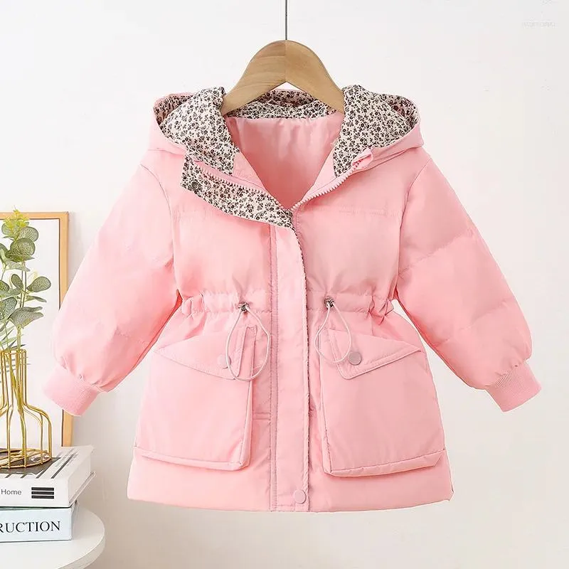 Пуховое пальто, зимняя детская куртка для маленьких девочек, однотонная утепленная хлопковая одежда, бейсбольный костюм для малышей, детский теплый спортивный костюм, От 2 до 6 лет