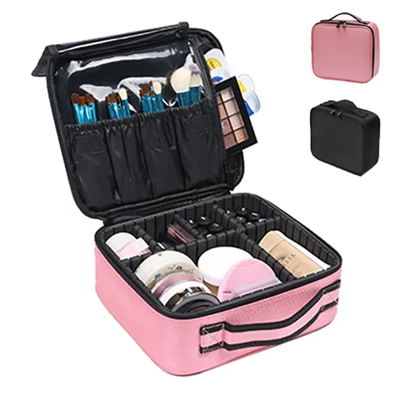 Makeup Bag for Women Travel Waterproof Oxford Tyg Nödvändig skönhetsborste broderi Tool Storage Cosmetic Case 240124