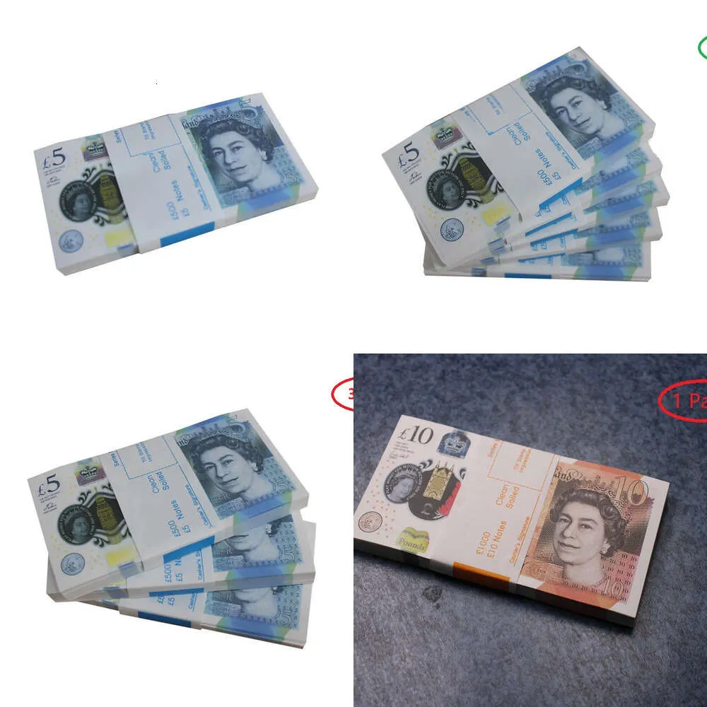 50% wielkości replika US Fake Money Kids Gra zabawka lub rodzinny papier Game Copy UK Banknote 100pcs Pakiet Practaking Counting Film Propondahcb6b5aryn