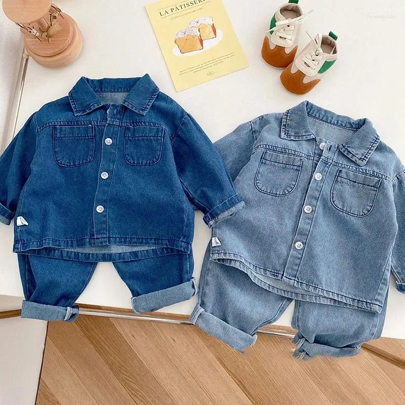 Conjuntos de roupas Milancel 2024 Outono Crianças Conjunto Meninas Denim Roupas Terno