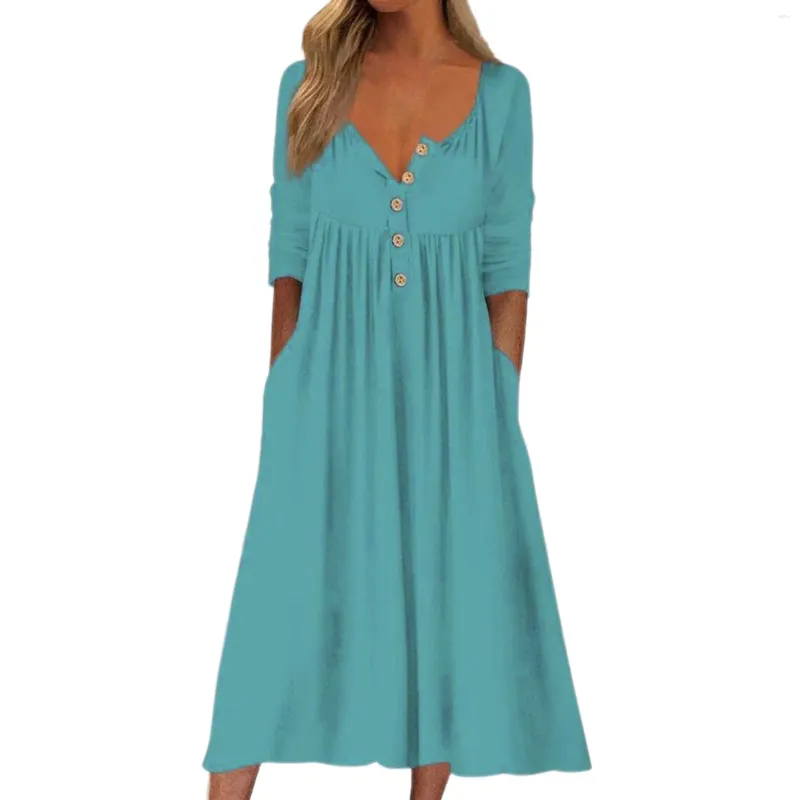 A-Line Midi Dress: Casual Pocket Sundress, Perfect for Spring & Summer!  Shop Now! from Dhgate Basic & Casual Dresses - price 29.46
