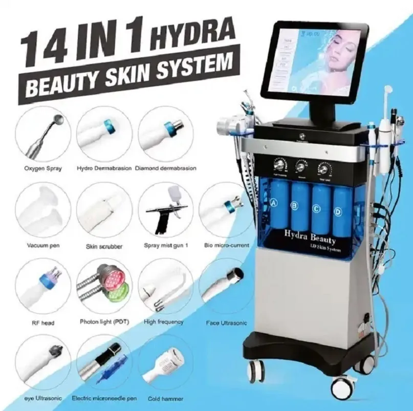 14 I 1 Hydro Dermabrasion Aqua Peeling Microdermabrasion Machine Deep Clear Oxygen Jet Spray Hydra Equipment