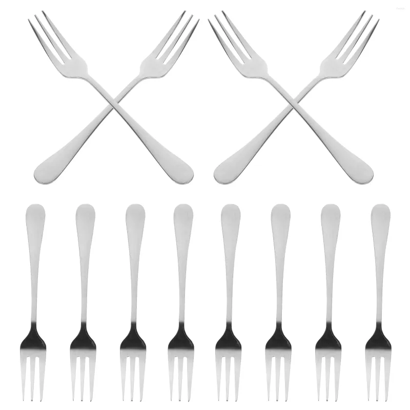 Forks 12pcs Cake Tasting Fork Party Fruit Dessert Stainless Steel For Home Restaurant