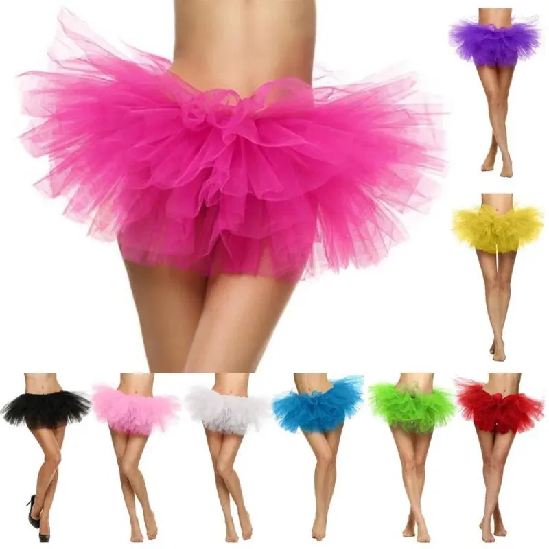 Gonne Gonna Tutu femminile da donna Gonna mini abito da ballo a 5 strati Tulle Princess Party Sexy Club Pettiskirt corto