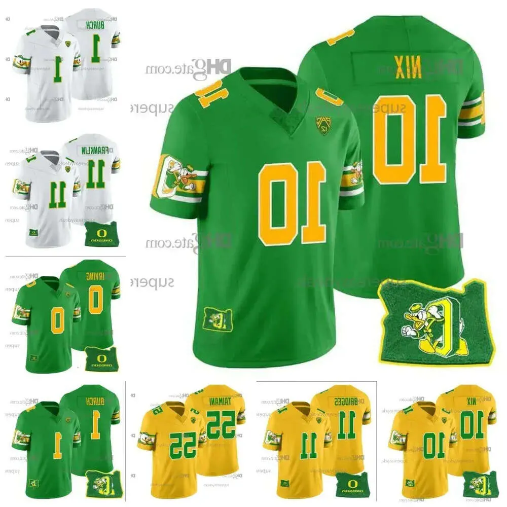 Bo 10 Nix Oregon Ducks MIGHTY OREGON THROWBACK Maillot de football collégial Troy Franklin Ty Thompson Austin Novosad Bucky Irving Trikweze Br 21