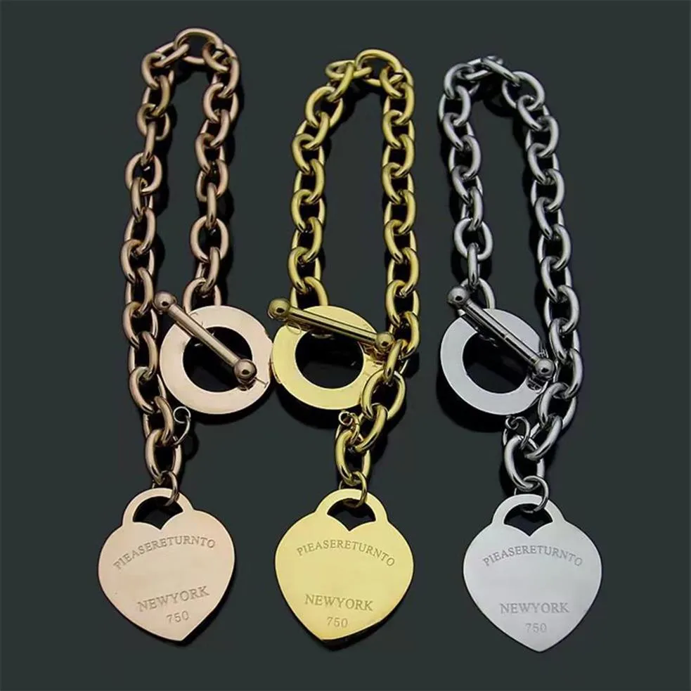 2022 new Brand OT clasps love charm Bracelet classic T letter Designer couples chain Bracelet fashion men and women jewelry gifts2686