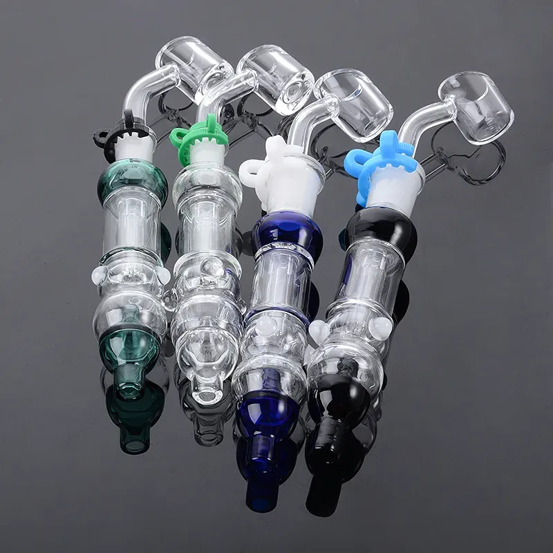 Thick Pyrex NC Nector Collector Mini Hookahs Smoking Pipes 10mm joint Glass Bong Nector Collectors Rigs Water Pipe With Banger Clip