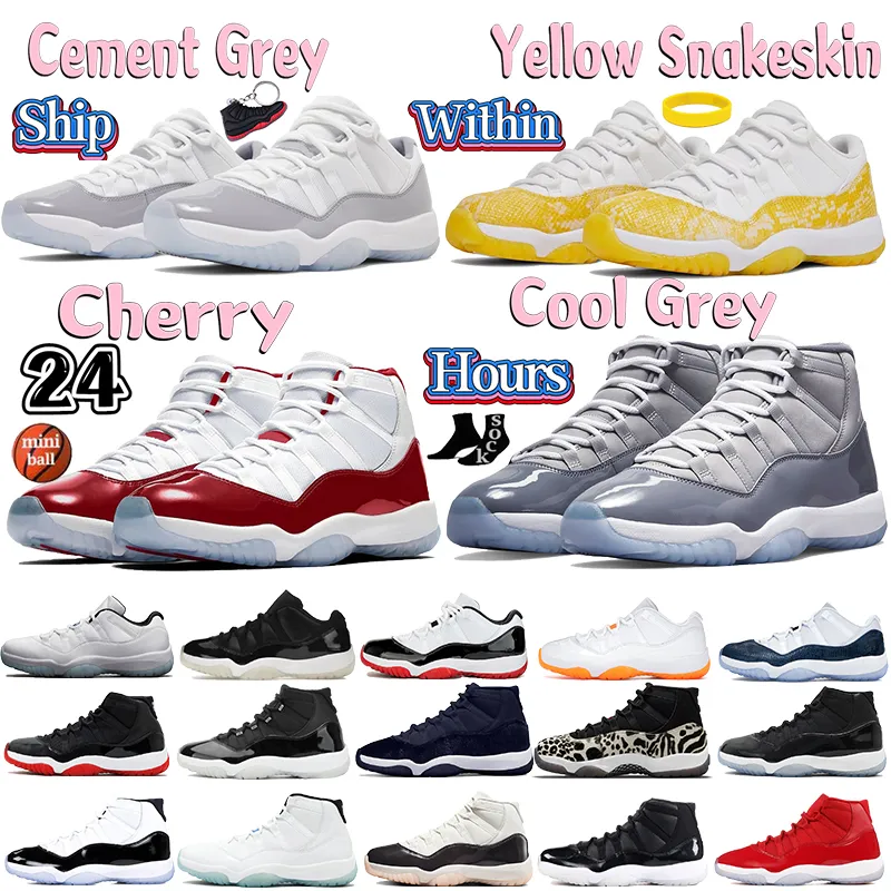 Unisex Cherry 11s Basketball Sneakers Luxe, High Top & Multi Color With Low & Playground Style