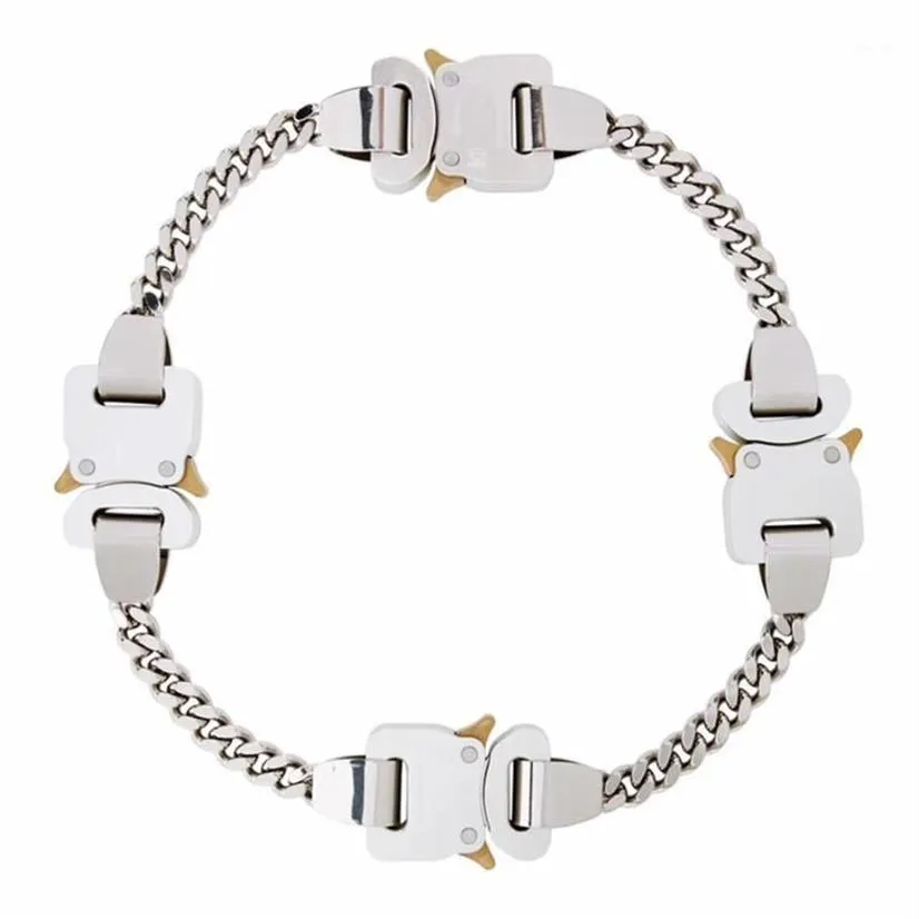 2020 Titanium rostfritt stål 1017 Alyx 9sm halsband 4 Metal Buckles Hero Chain Alyx Necklace Men Women Accessories Japanese1256a