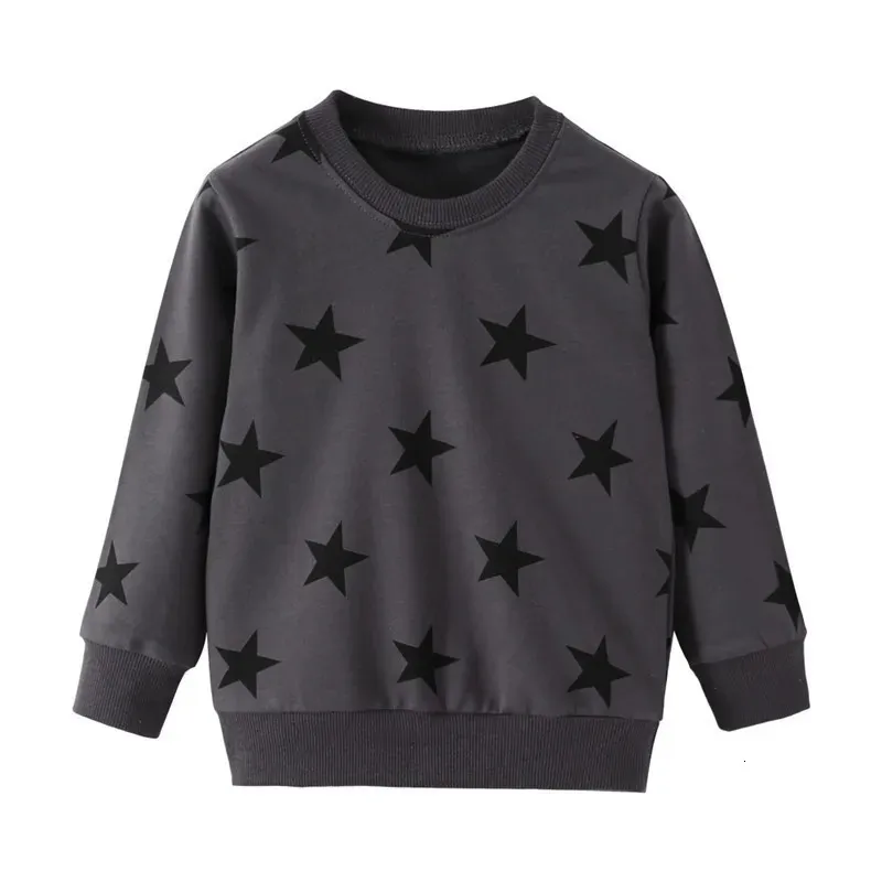 Sweat-shirt à capuche pour enfants, avec étoiles imprimées, vêtements pour garçons, hauts, automne et hiver, 240119