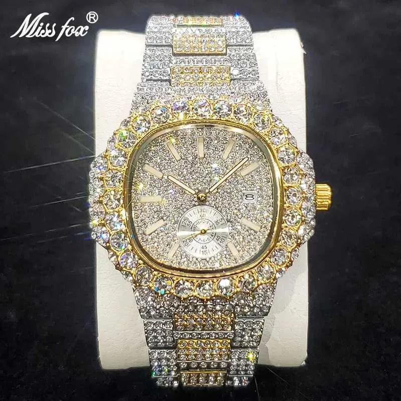 Autres montres Usine en gros de luxe montre hommes top marque de haute qualité diamant montre-bracelet nouveauté glacé bling quartz mâle horloge cadeau 2023 J240131