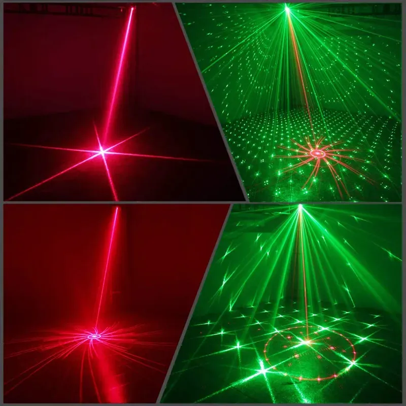 Umlight1688 Voice Control Music Rhythm Flash Light LED Laser Projector Stage DJ Disco Light Club Dancing Party LightS Stage Effect Lighting