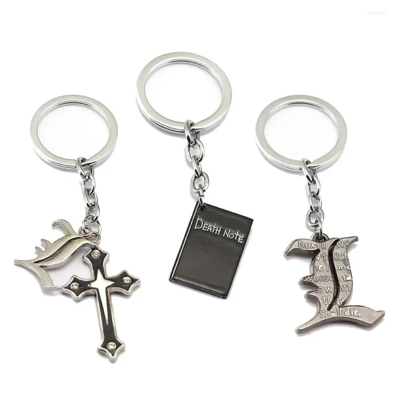 Keychains Death Note Keychain Anime Key Chain Black Book Ring Holder Pendant Chaveiro Jewelry for Gift