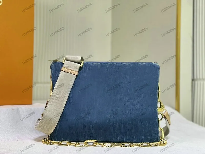 Designer Denim Canvas Shoulder Bag For Women Small Leather Designer Denim Canvas Shoulder Bag For Women Small Leather