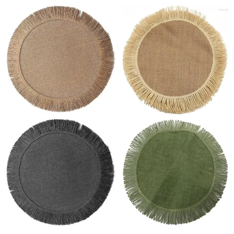 Table Mats Round Tassel Placemats Decorative Dinner Mat Western Food Placemat