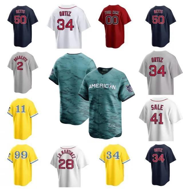 David Ortiz Ted Williams Ceddanne Rafaela Rafael Devers Triston Casas Masataka Yoshida Jarren Duran Wilyer Abreu Trevor Hikayesi Pablo Reyes Beyzbol Jersey Jersey Gençlik