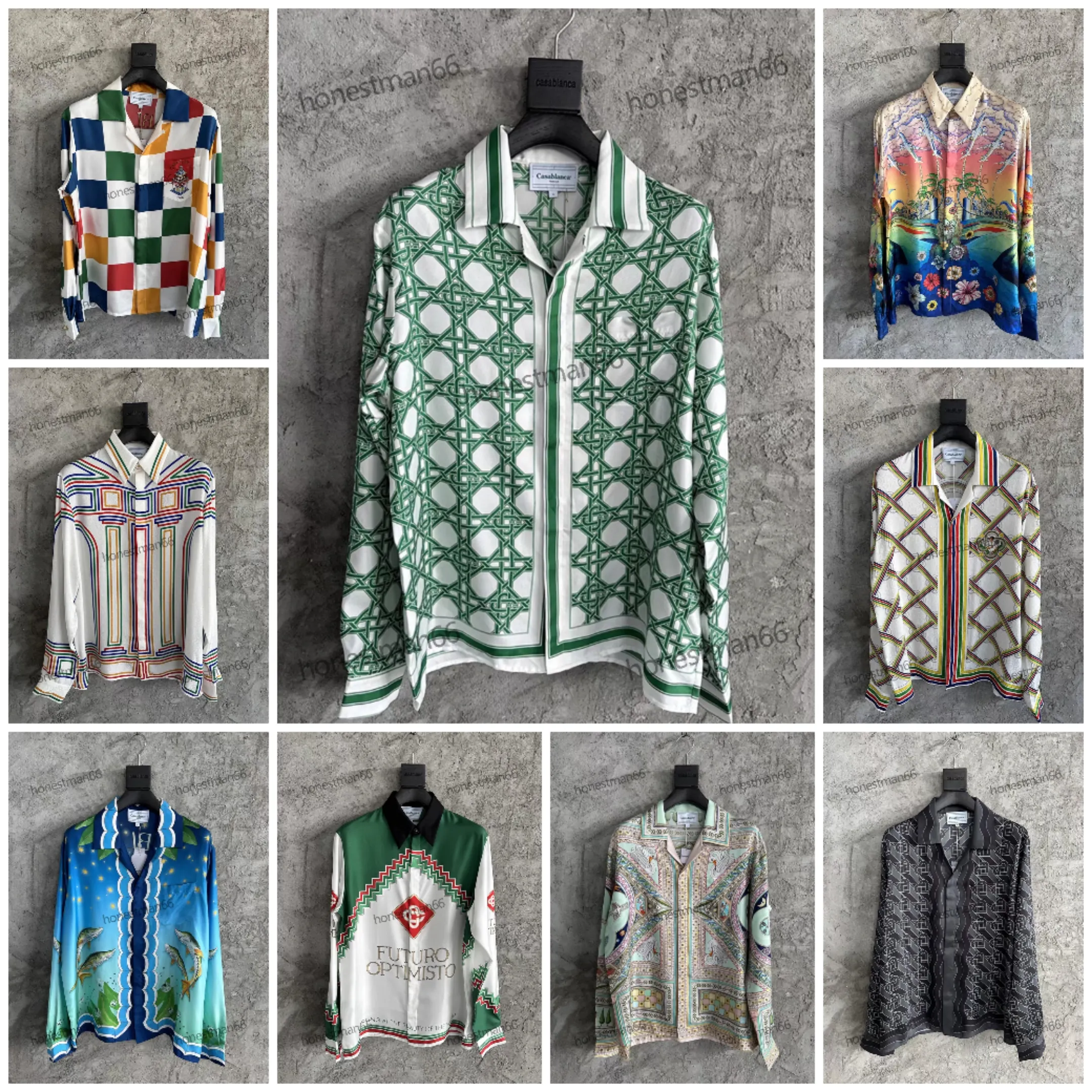 Long Sleeve Hawaiian Oasis Island Satin Shirt with Turn-down