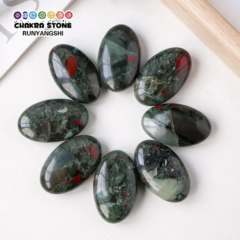 Decorative Figurines 1PC Natural Red Blood Stone African Compress Healing Crystal Energy Fingertip Toy Home Craft Decoration Gifts