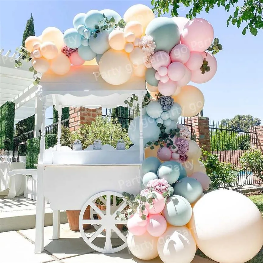 100 pz Macaron Blu Rosa Arancione Palloncini Ghirlanda Kit Evento Festa Sfondo Decorazione di Nozze Bambini Compleanno Baby Shower X0726310y