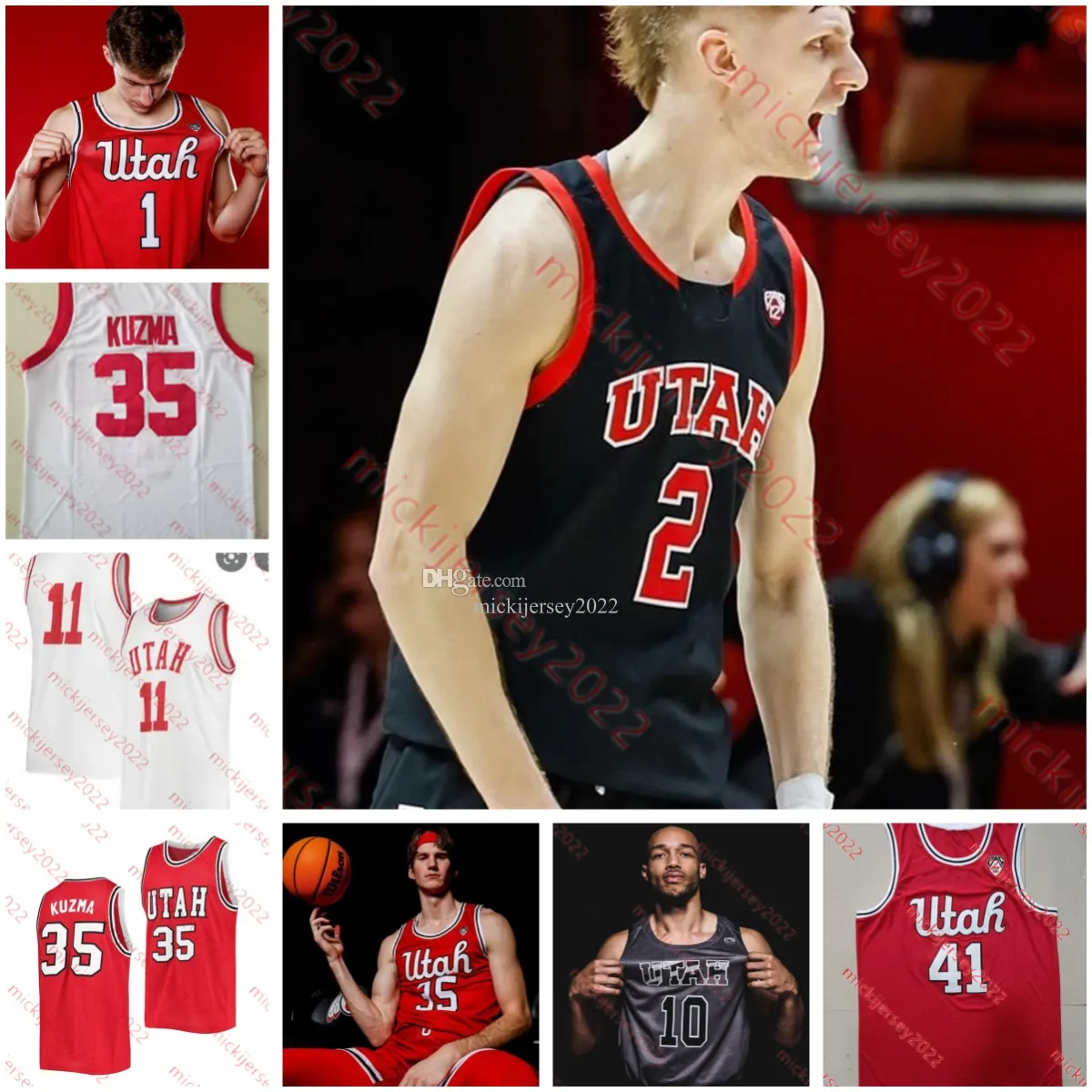 Custom Utah Utes Ncaa Basketball Shirts Featuring Hunter Erickson Cole Bajema Jayden Teat Deivon Smith Jake Wahlin Ayomide Bamisile Lawson Lovering Jerry Huang From Camestoo 21.22 DHgate.Com
