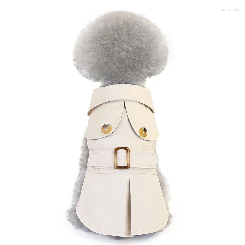 Abbigliamento per cani Trench per animali domestici Stile britannico Vestiti caldi Giacca invernale per cuccioli Tuta Maglione per gatti Costume con cappuccio Tuxedo Chihuahua