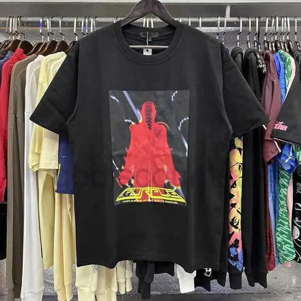 Fioletowa koszula męska t designerska koszulka graficzna koszulka bawełniana koszulka graffiti evil zabawa kolorowy szkic szkic Malarstwo oleży