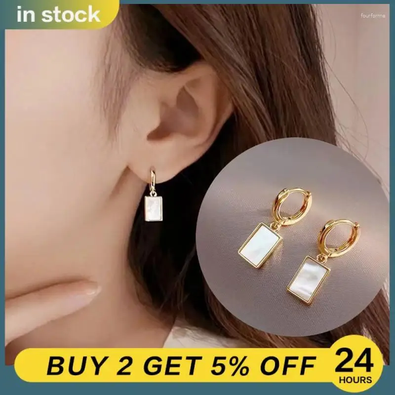 Dangle Earrings Pearl Koreas Style Vintage Square Heart Pendant Gold Silver Color Women Girl Fashion Jewelry