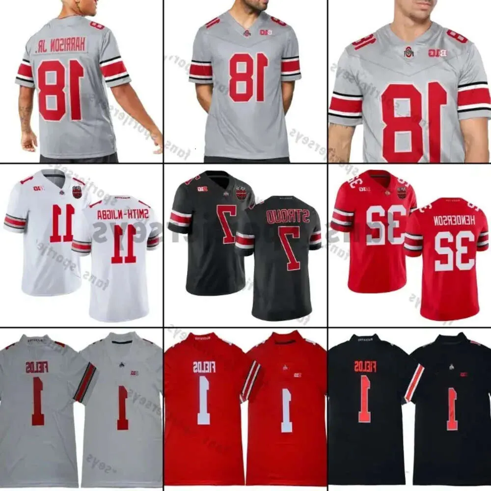 Marvin 18 Harrison Jr. Nick Bosa Ohio State Buckeyes College Football Jersey OSU Emeka Egbuka J.T. Tuimoloau Sawyer Henderson George Kyle 39