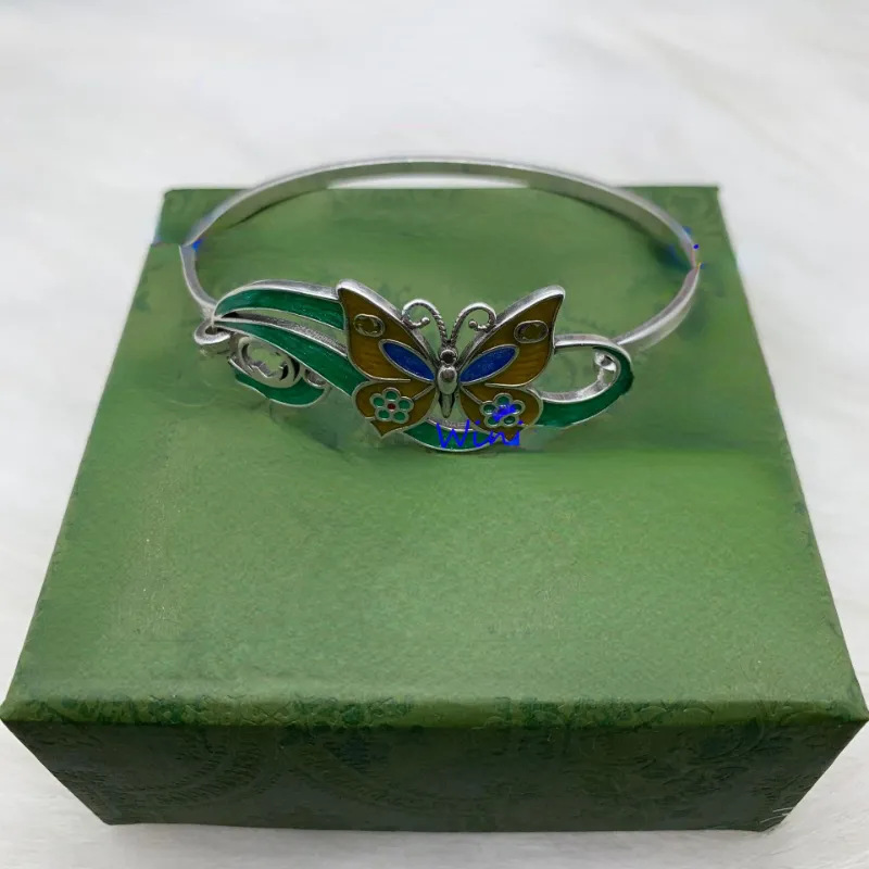 Womne Designer Armband Vintage Armband Emamel Color Matching Butterfly Bangles Personligt mode