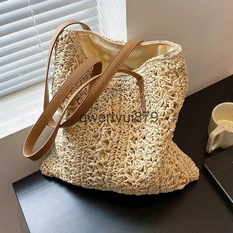 Shoulder Bags Tote Bag Beac Bag Large Kniing Designer Luxury Bag andbags For Women 2023 New Fasion Summer ollow Out Straw BagH24131