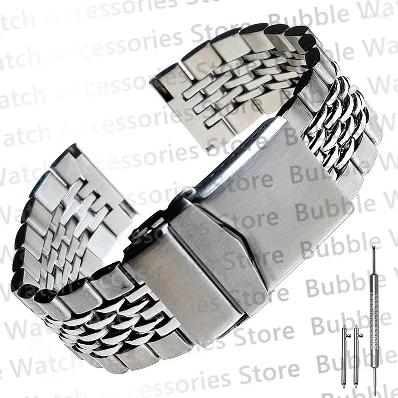 Bracelets de montre 20mm 22mm perle de riz bande boucle solide étendue avec bracelet de barre de ressort à dégagement rapide adapté pour la plongée SKX007