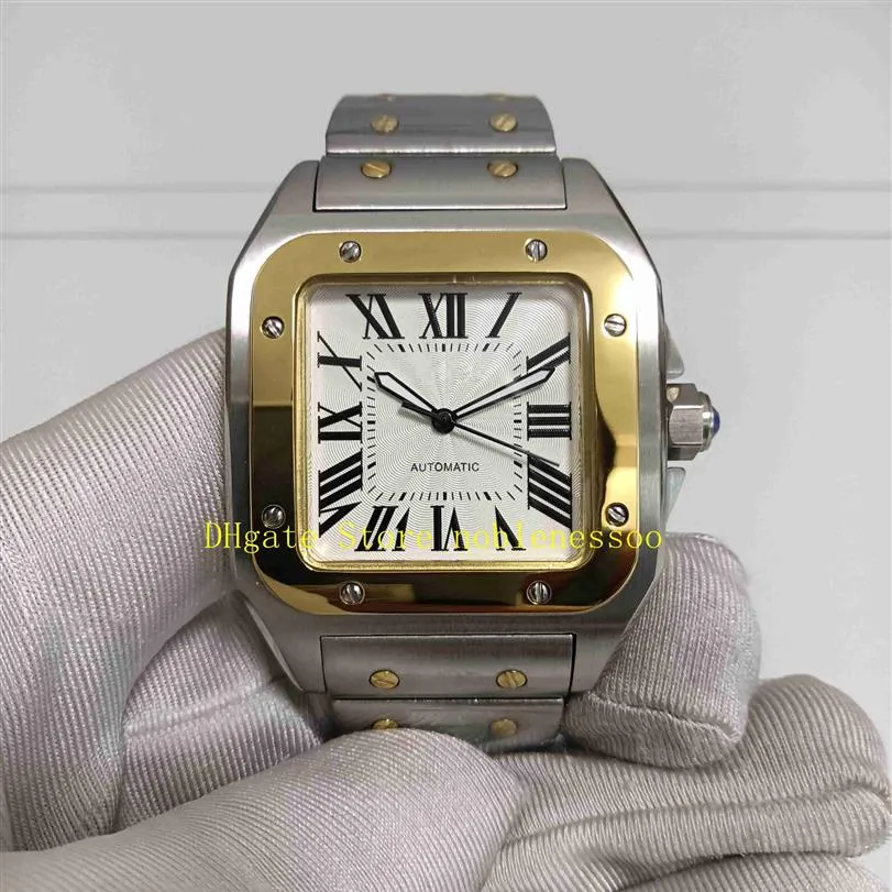 2 Style Real Po con scatola originale orologio da uomo da uomo in oro giallo bicolore bracciale in acciaio meccanico automatico sportivo da uomo Wat190q